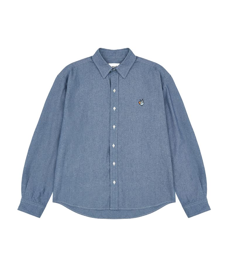 L/S PAPI Emb Chambray Shirt_Blue