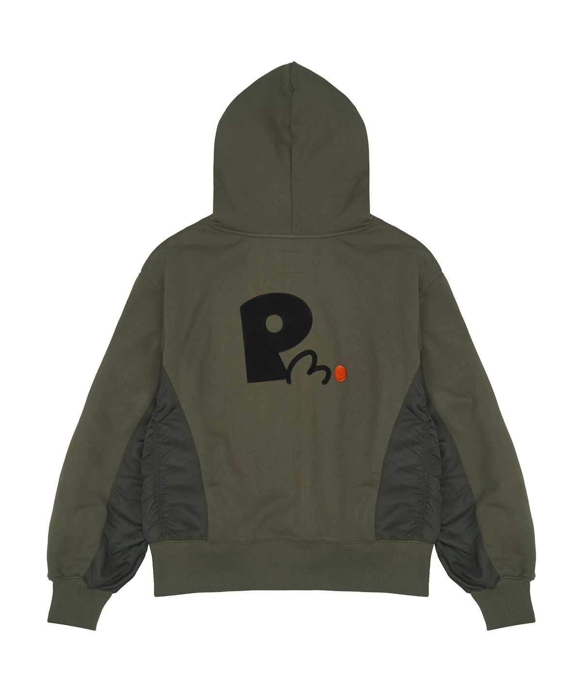 빠삐용 몬스터(PAPILLON MONSTER) L/S Nylon MA1 PM Hoodie zip-up_Khaki
