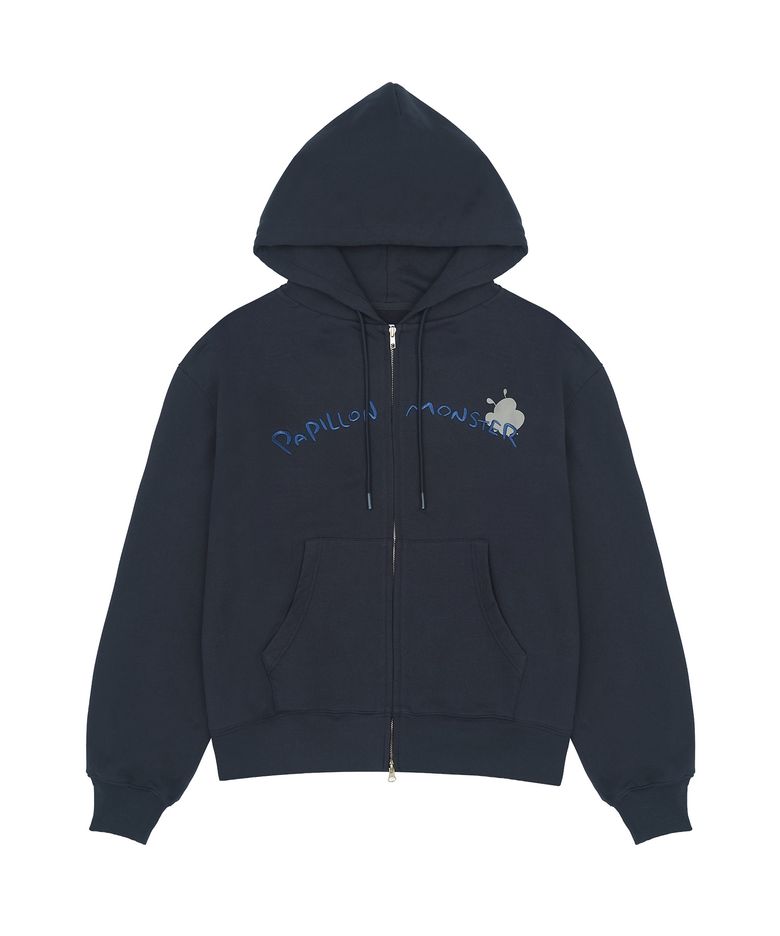 L/S Applique Arch Logo Hoodie zip-up_D/Navy