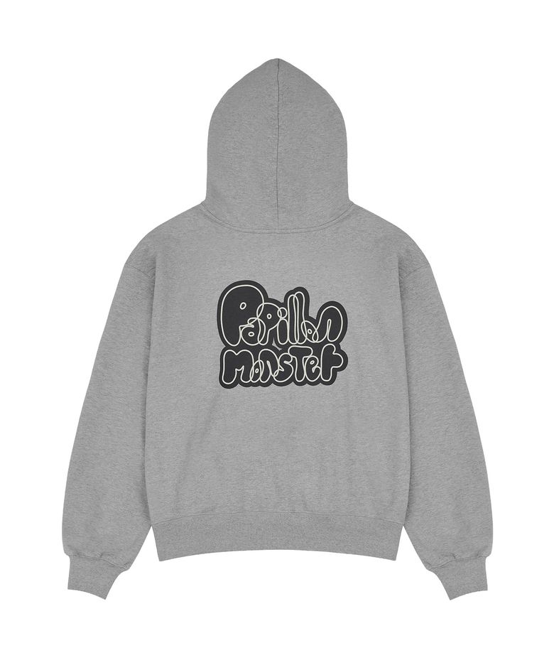 L/S Bold Logo Graphic Hoodie zip-up_M/Grey