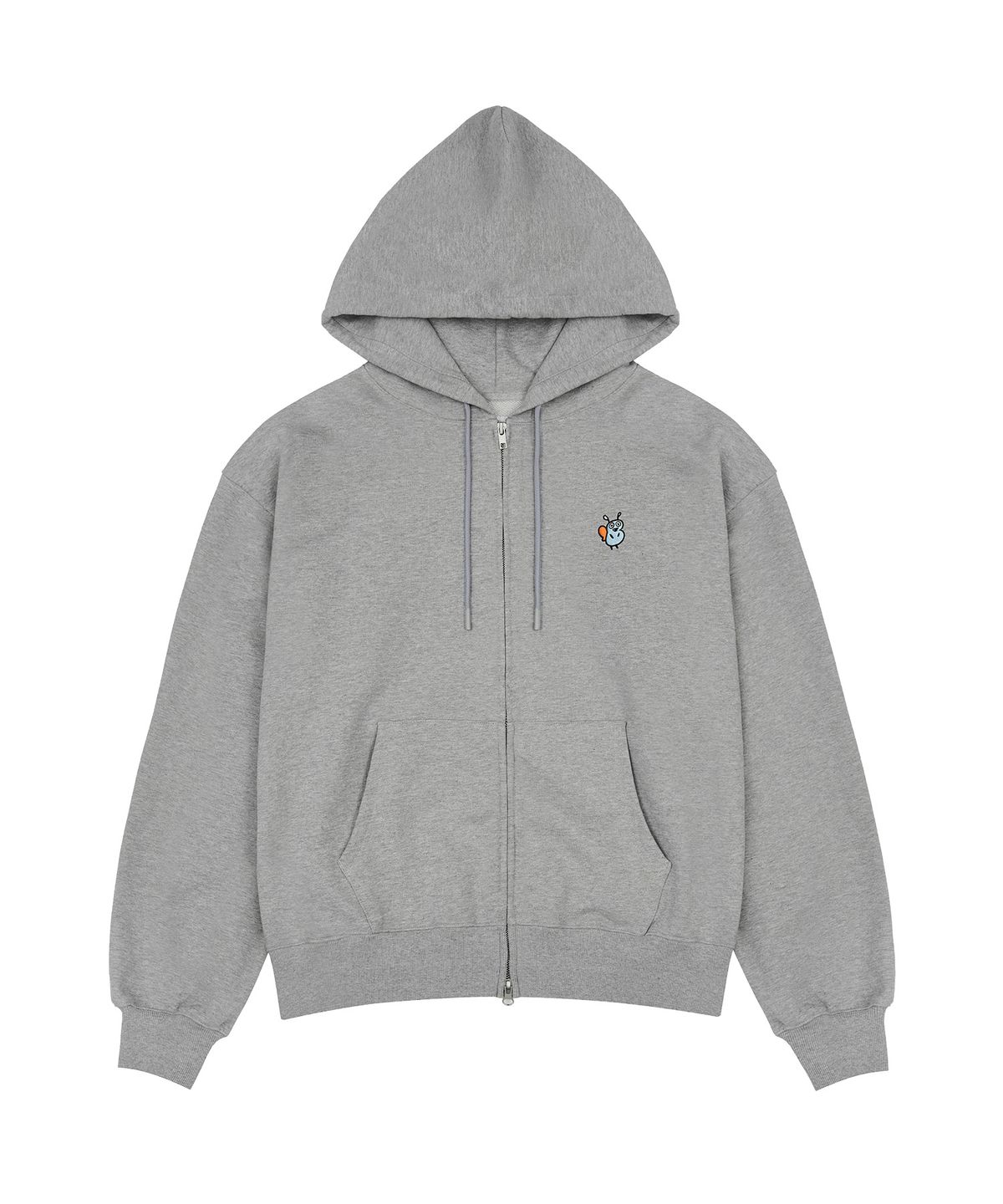 빠삐용 몬스터(PAPILLON MONSTER) L/S PAPI Emb Regular Hoodie zip-up_M/Grey