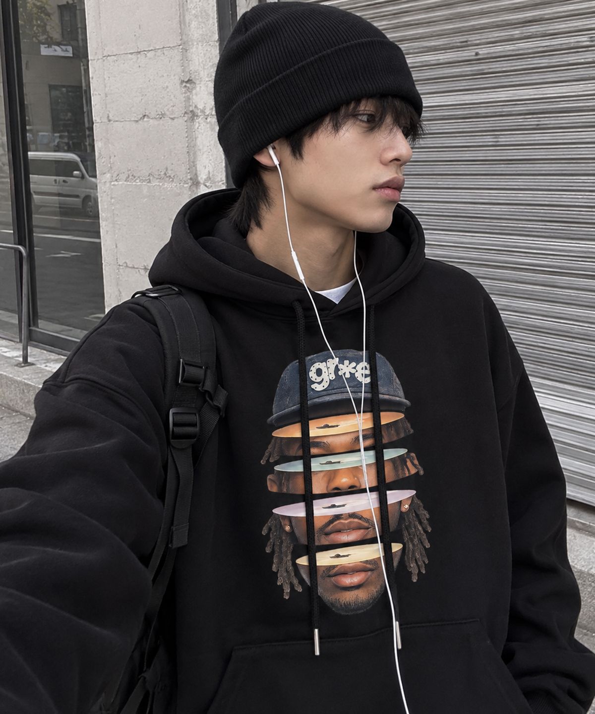 그레이버 오디너리(GRAVER ORDINARY) [ODNR UNISEX]Face Grae 후드티_4color