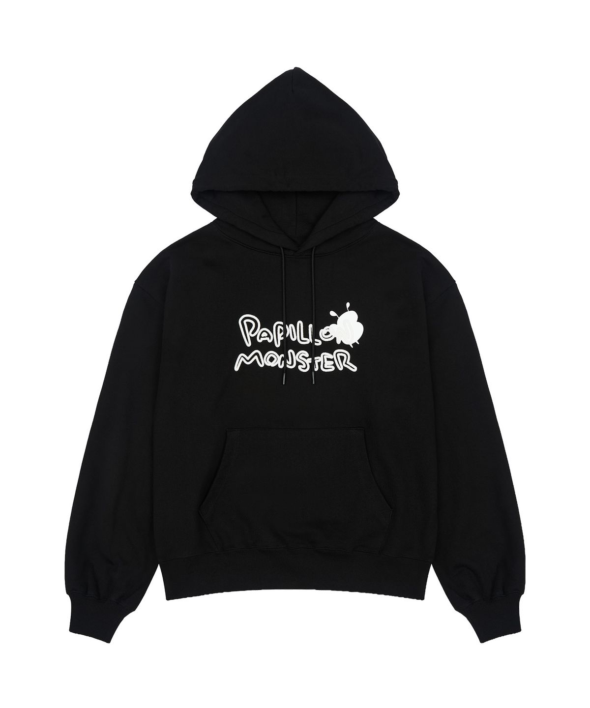 빠삐용 몬스터(PAPILLON MONSTER) L/S Logo Applique Blur Hoody_Black