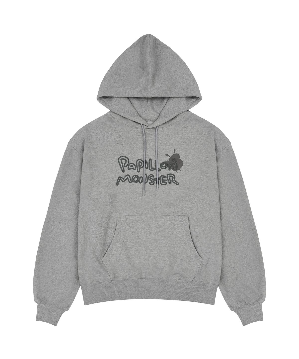 빠삐용 몬스터(PAPILLON MONSTER) L/S Logo Applique Blur Hoody_M/grey