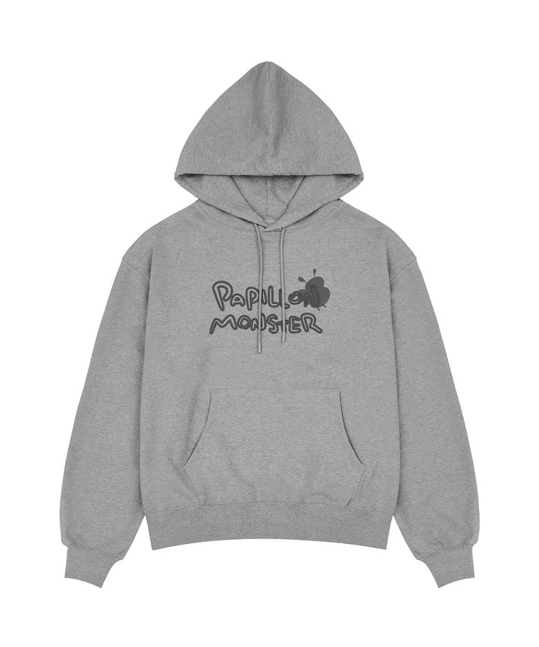 L/S Logo Applique Blur Hoody_M/grey