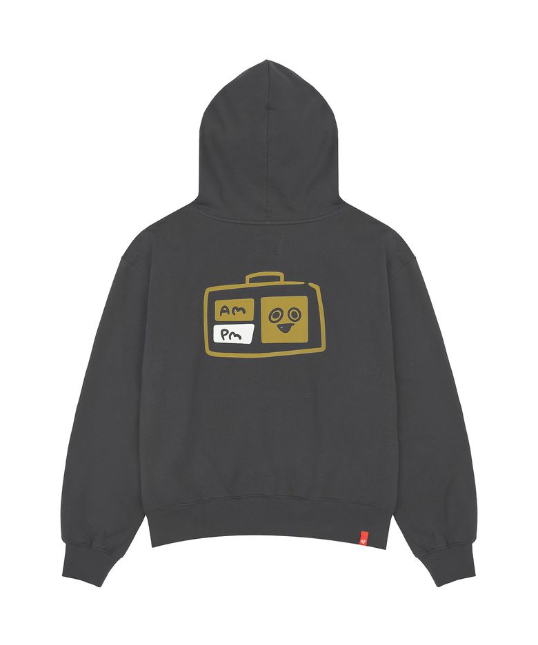 L/S PAPI Clock Graphic Hoody_Charcoal