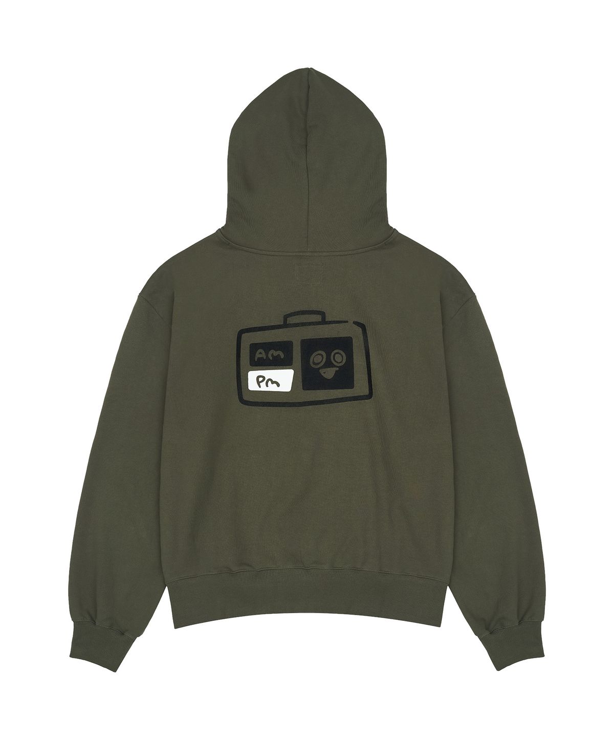 빠삐용 몬스터(PAPILLON MONSTER) L/S PAPI Clock Graphic Hoody_Khaki
