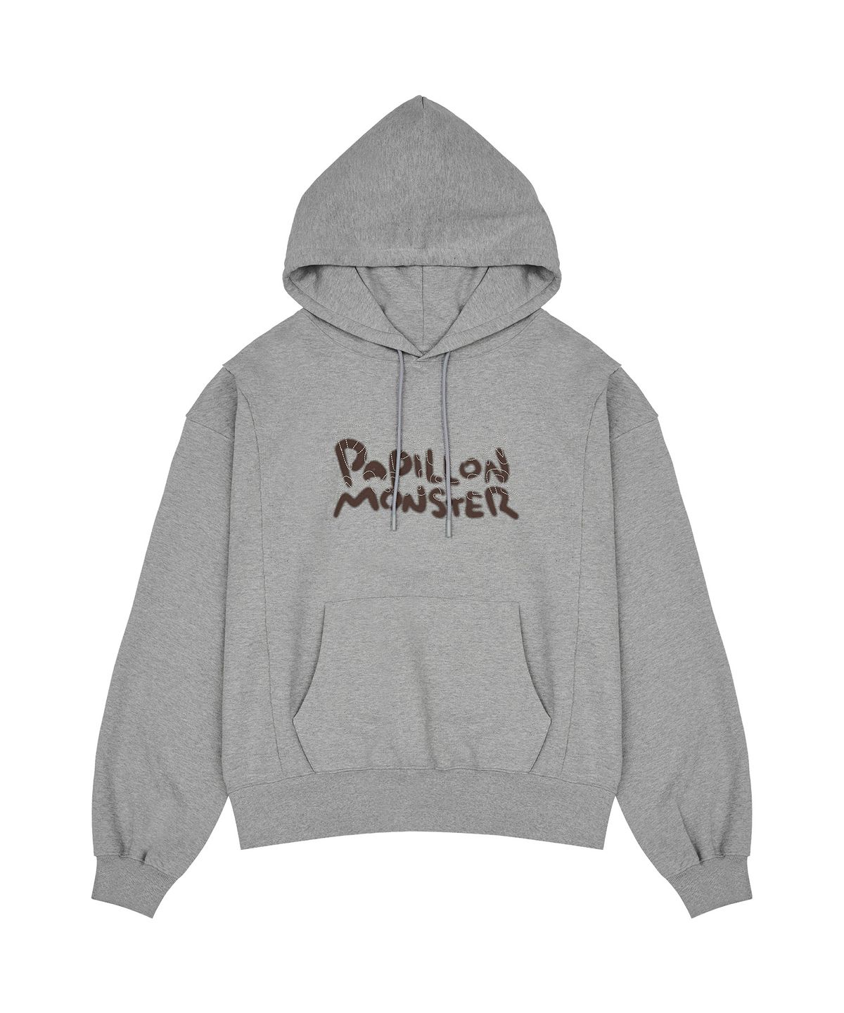빠삐용 몬스터(PAPILLON MONSTER) L/S Cutoff Shadow Loose Hoody_M/grey