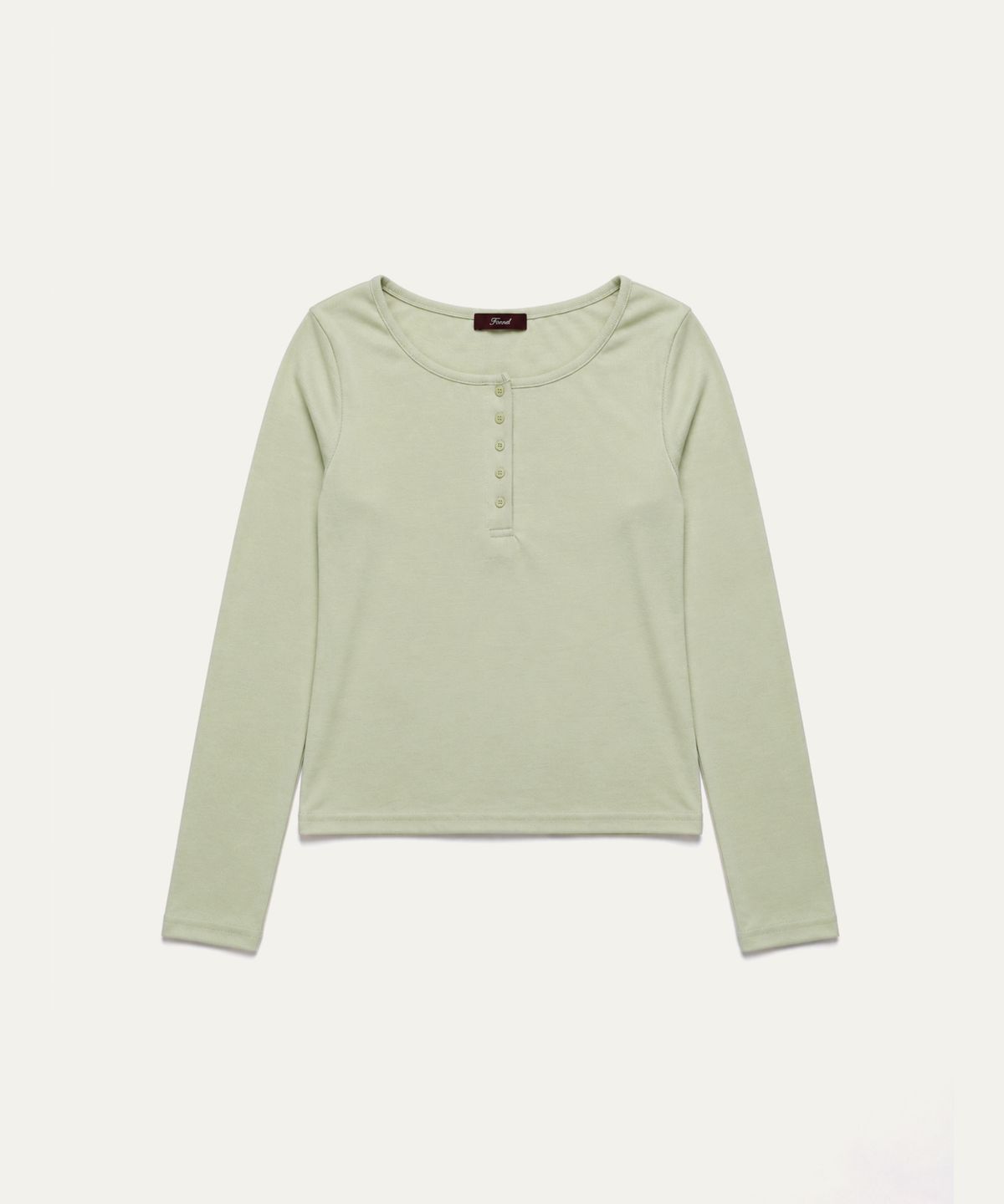 톤드(TONED) Henley neck long sleeve t-shirt (light green)