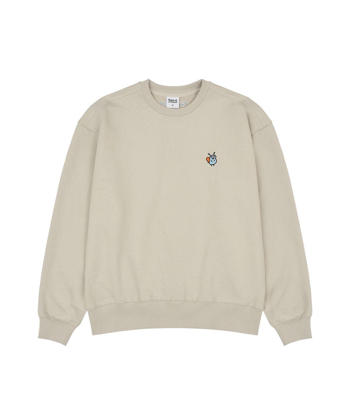 빠삐용 몬스터(PAPILLON MONSTER) L/S PAPI Emb Regular Sweatshirt_Beige
