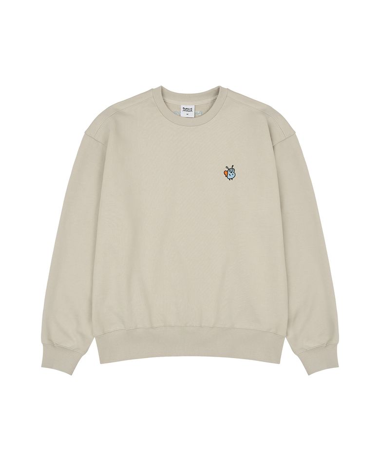 L/S PAPI Emb Regular Sweatshirt_Beige