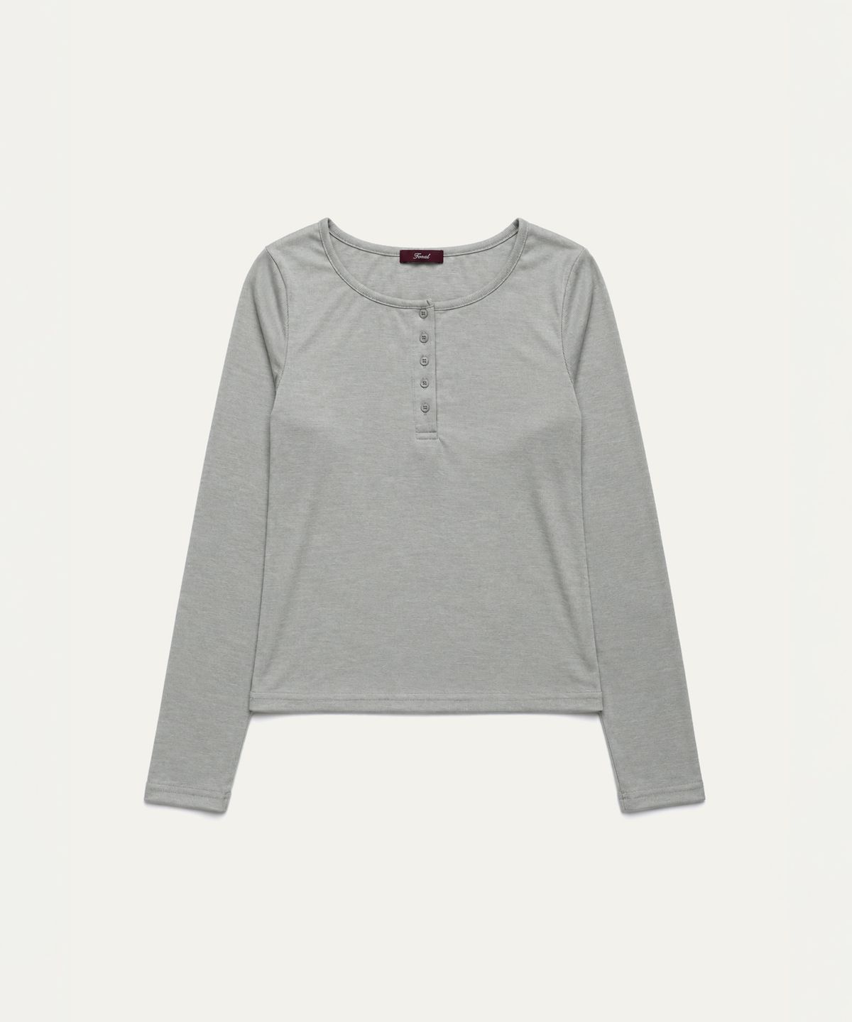 톤드(TONED) Henley neck long sleeve t-shirt (grey)