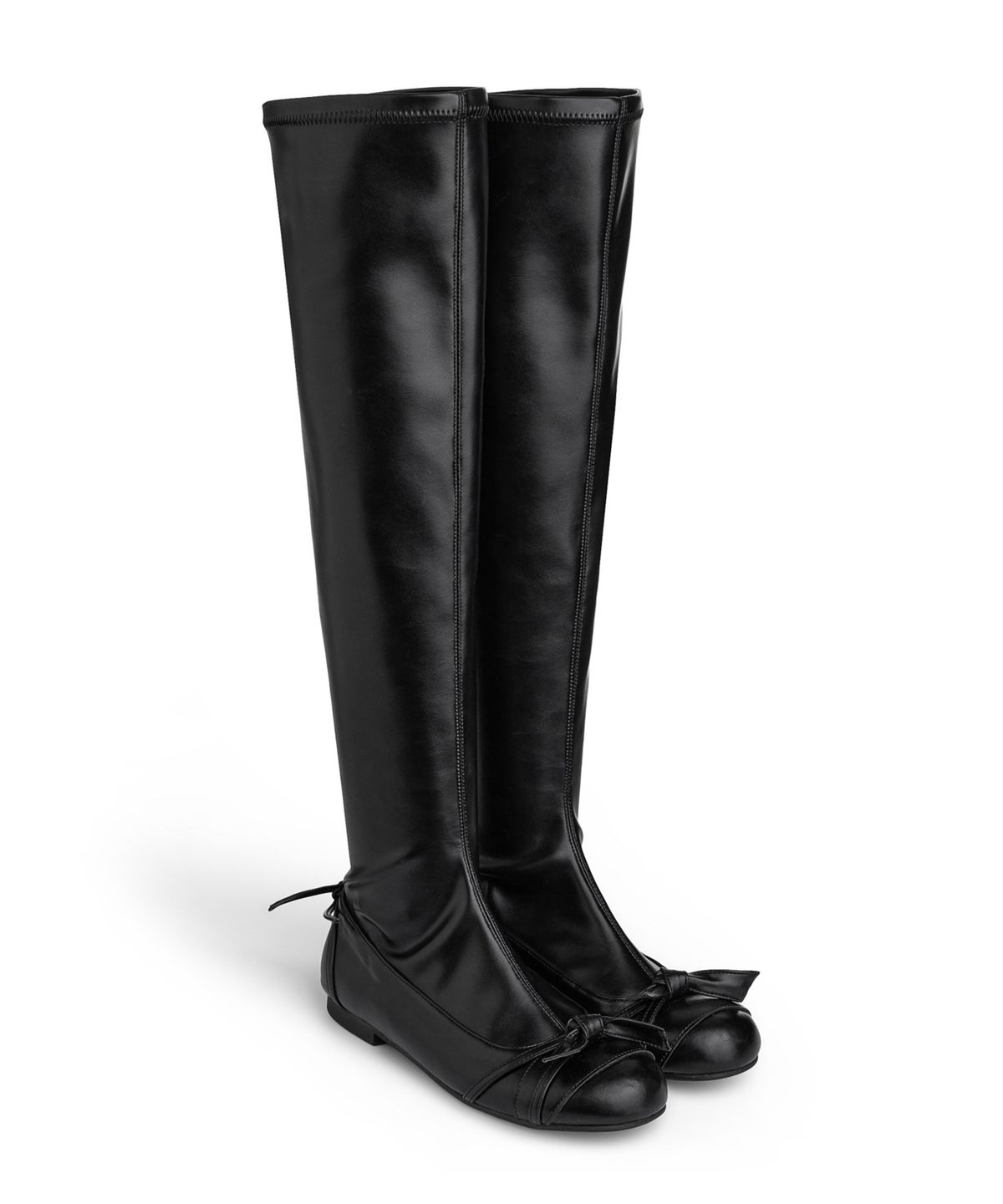 다이닛(DEINET) SPAN RIBBON LONG BOOTS IN BLACK