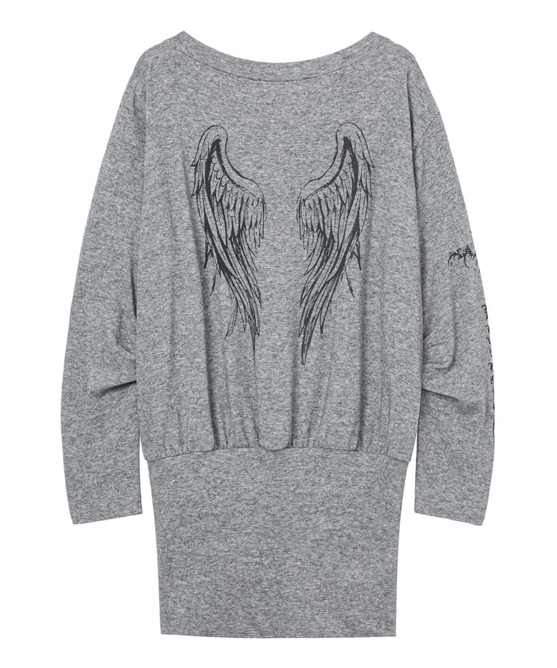 ANGEL OFF-SHOULDER DRESS IN MELANGE GREY