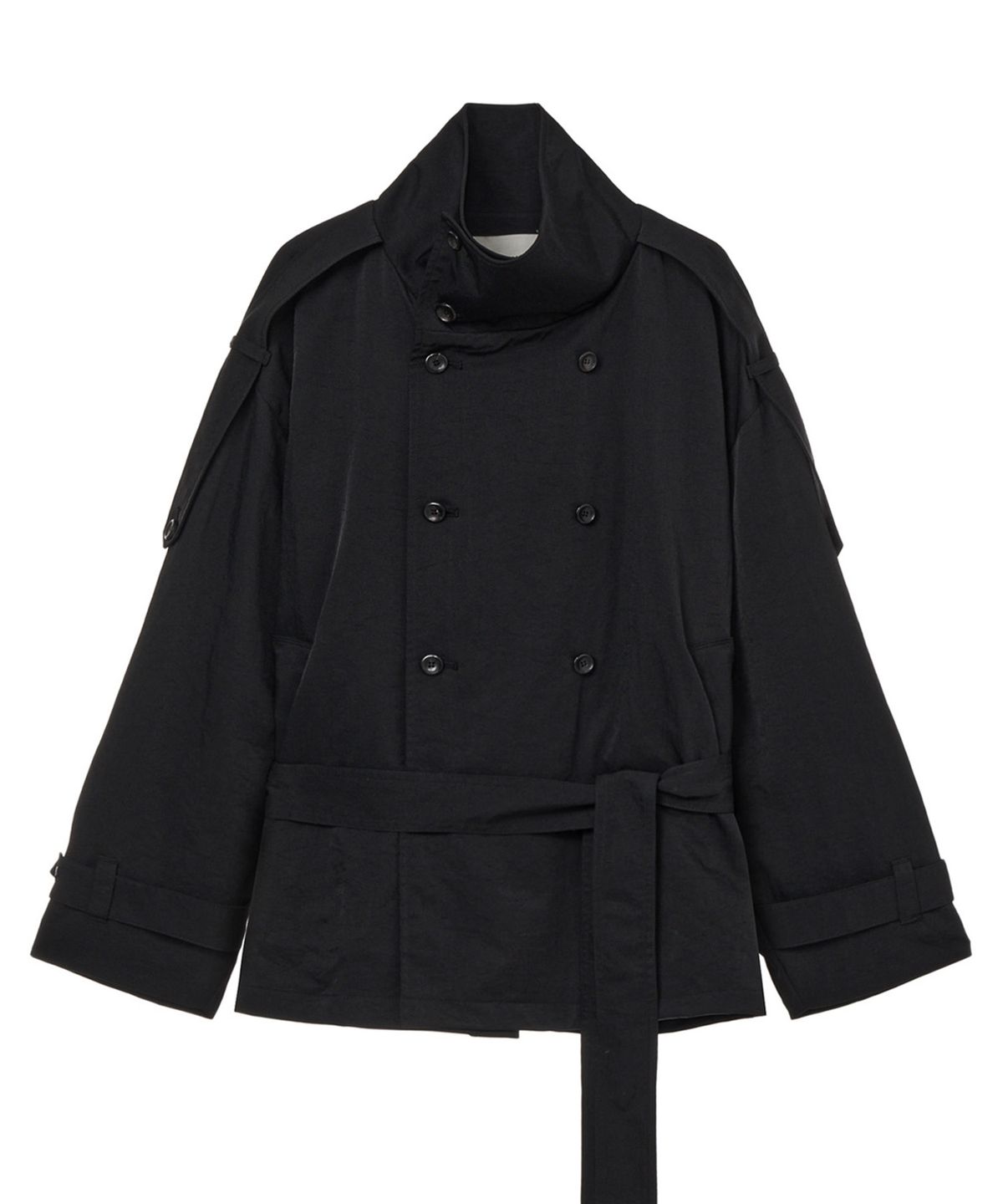 다이닛(DEINET) BUCKLE TRENCH JACKET IN BLACK