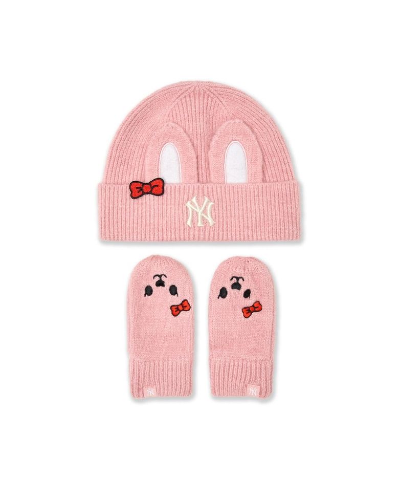 메가베어 프렌즈 이어플랩비니&장갑 세트 NY (Pink)