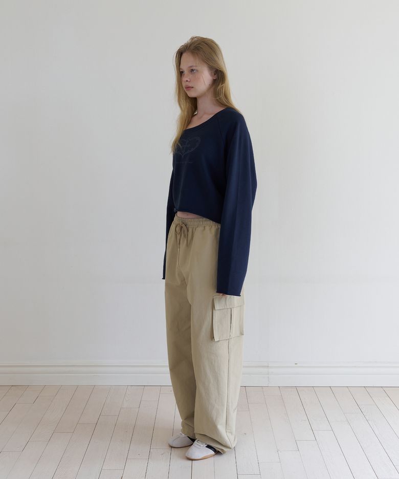 Reflective nylon cargo pants (beige)