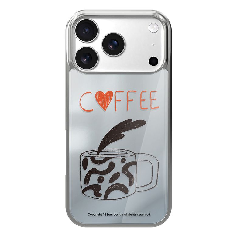 아이폰18 17 16 프로 갤럭시 S26 S25 맥세이프 케이스 실버 프레임 미러 Coffee