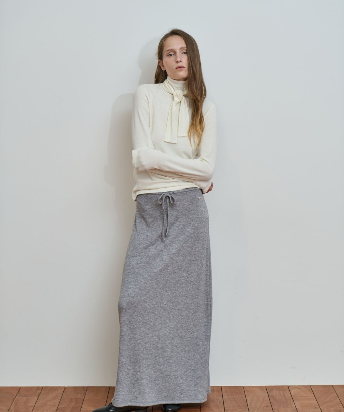 그리다제이(GRIDAJ) Angora Blend Scarf Tie Long Sleeve