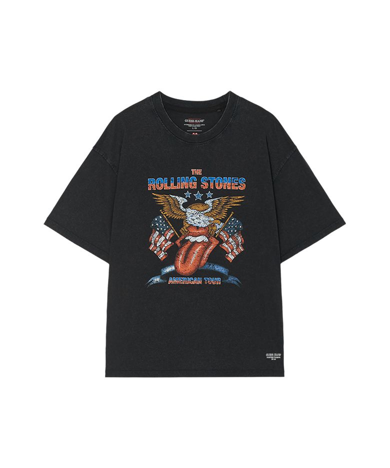 1color 게스진스 × 롤링스톤즈 오버핏 이글 티셔츠 MQCK1346