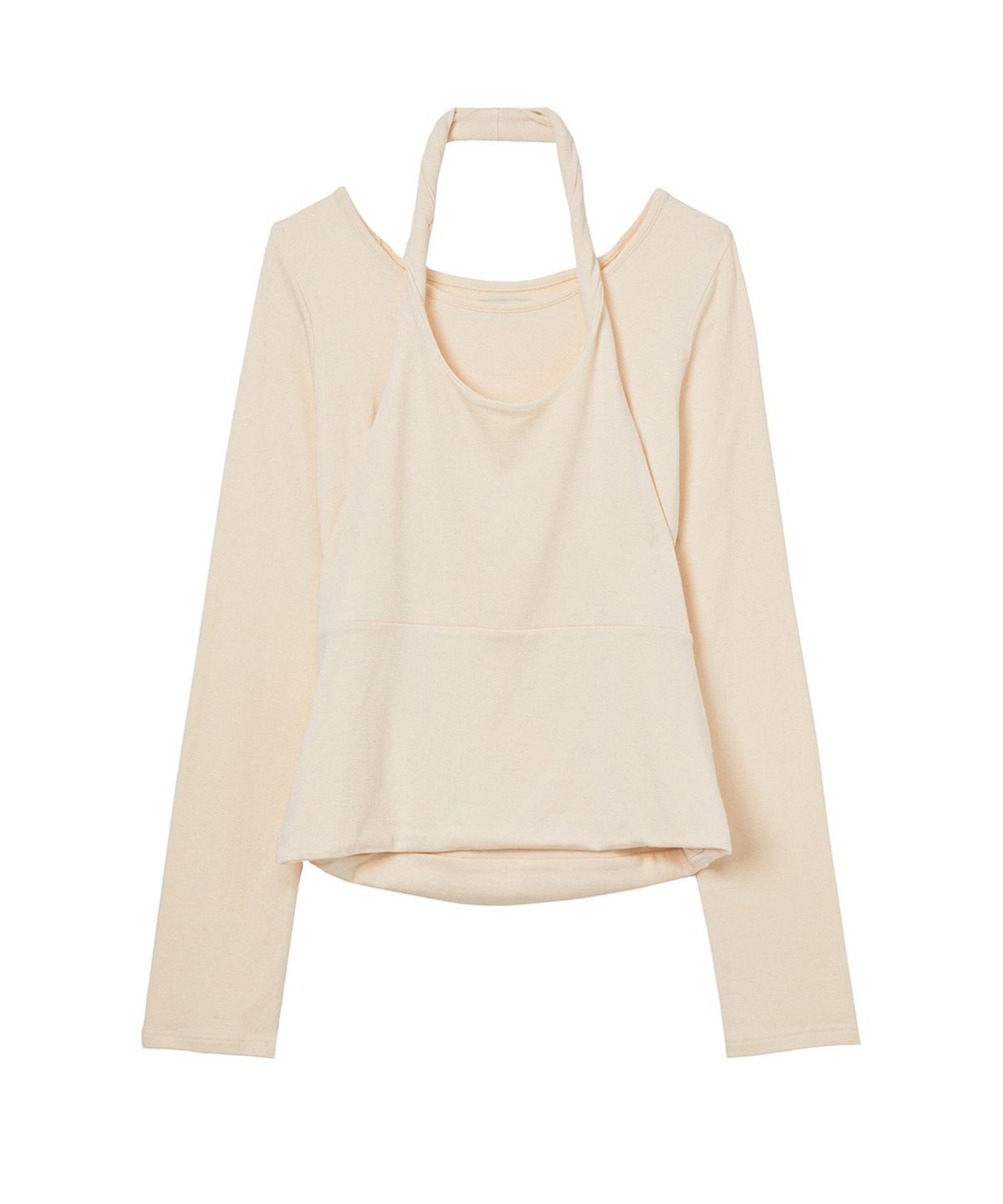다이닛(DEINET) LAYERED HALTER NECK LONG SLEEVE IN IVORY
