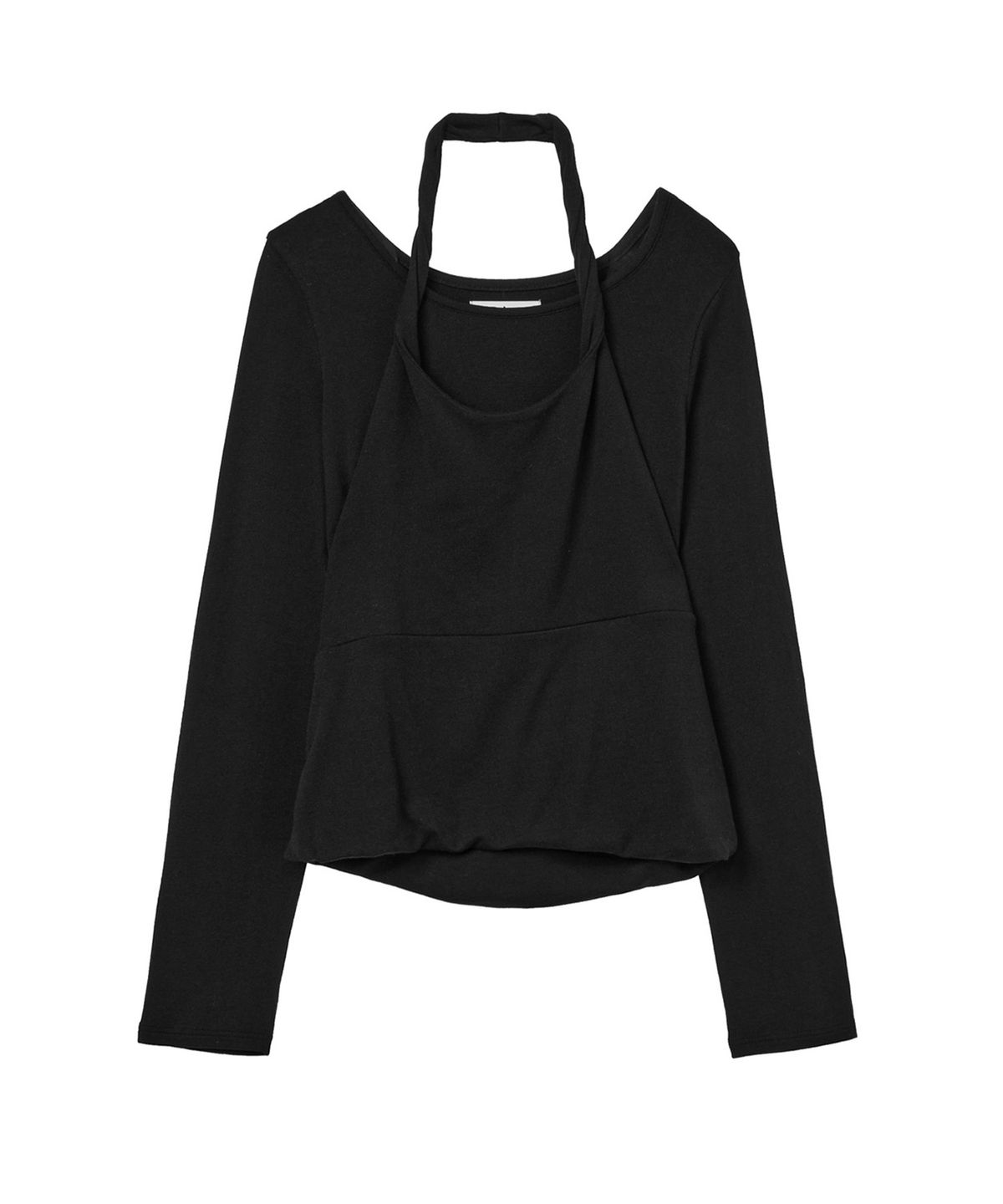 다이닛(DEINET) LAYERED HALTER NECK LONG SLEEVE IN BLACK