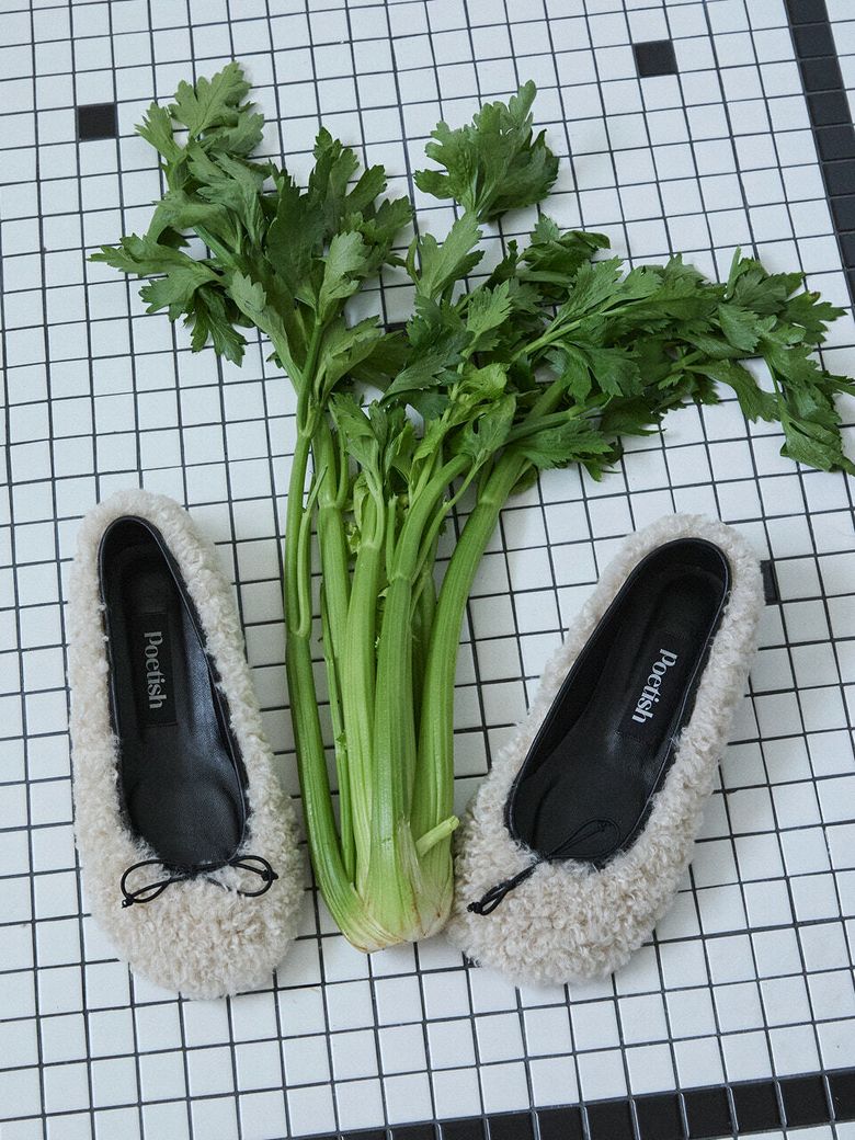 BOUNCY FUR BALLET FLAT SHOES AX6AU126_91