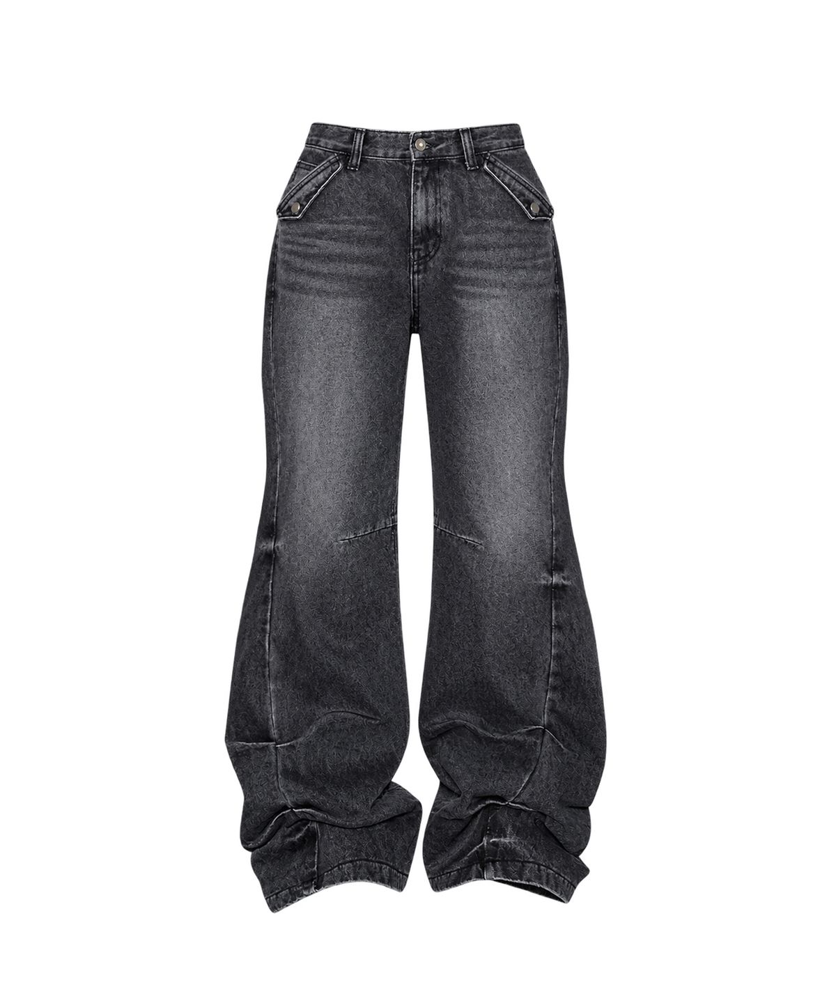 소흘(SOHUL) Fold Flare Fit Denim Jeans (블랙)