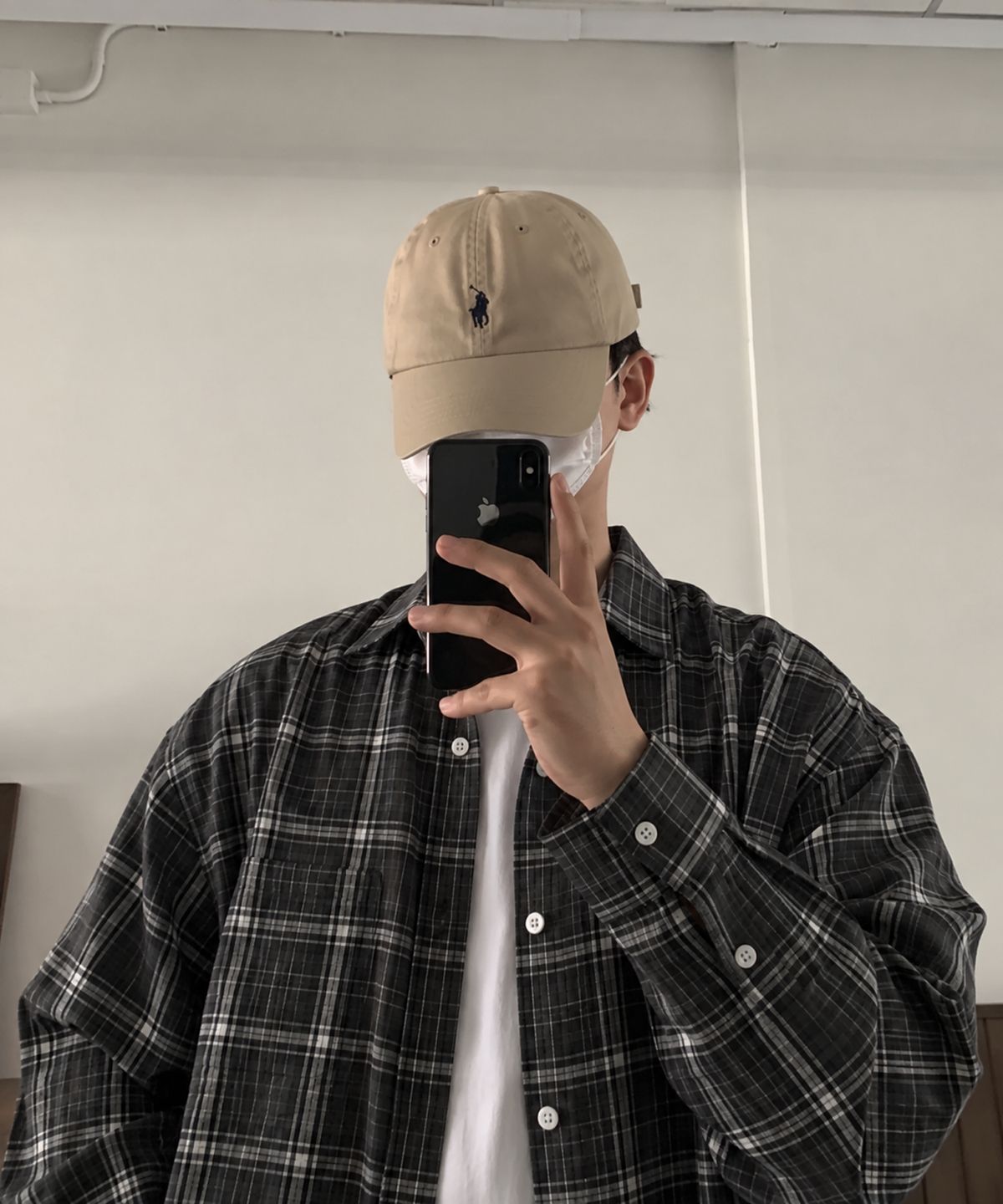 후크(HUKE) 빈티지 스테디 체크셔츠(차콜블랙)