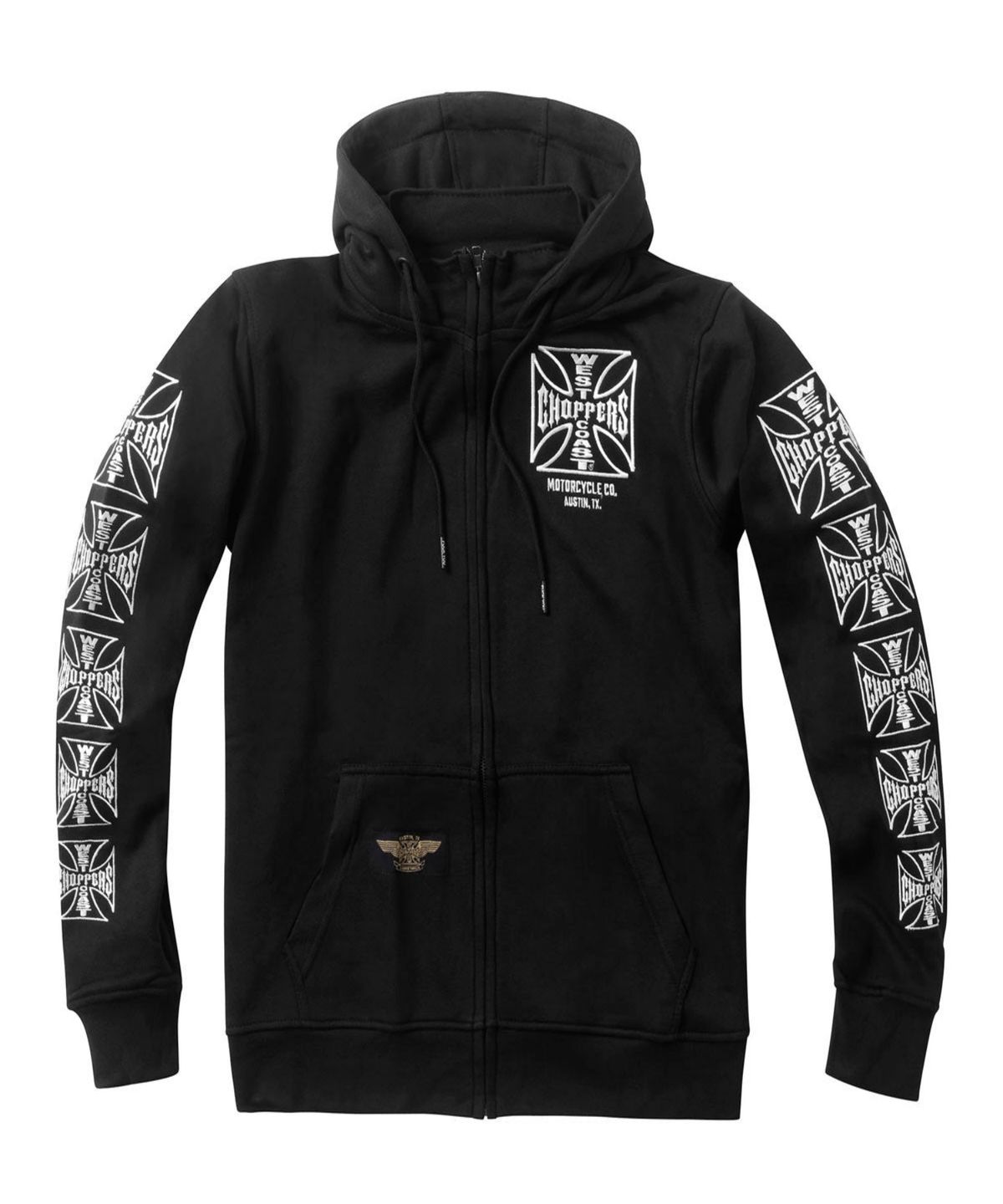 웨스트코스트챠퍼스(WEST COAST CHOPPERS) WCC DOMINATOR EMBROIDERED ZIP HOODY - WHITE