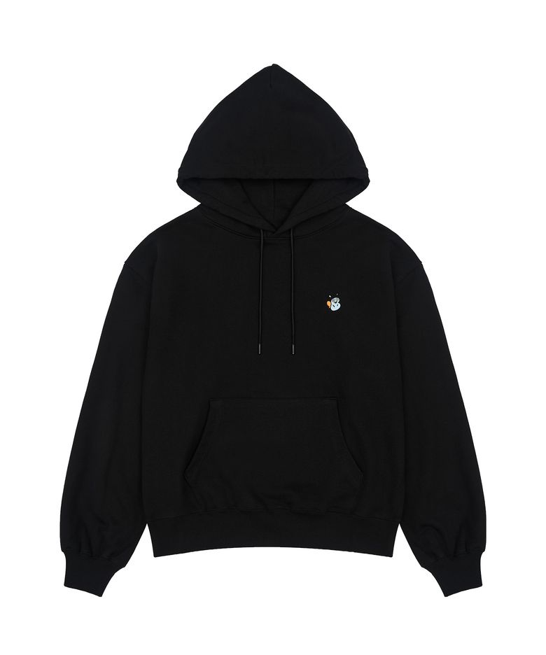 L/S PAPI Emb Regular Hoody_Black