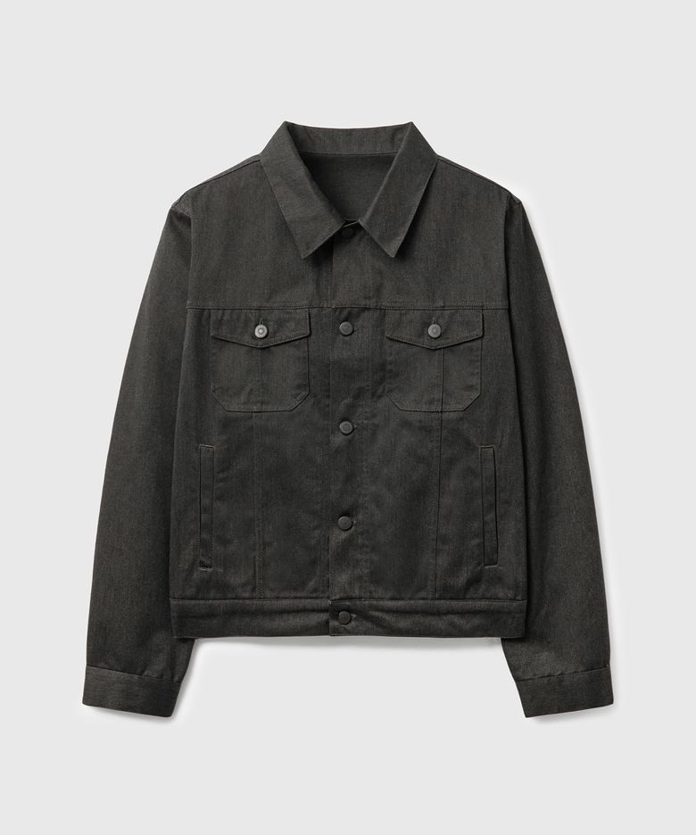LUCA FINE COTTON TRUCKER JACKET (CHARCOAL)