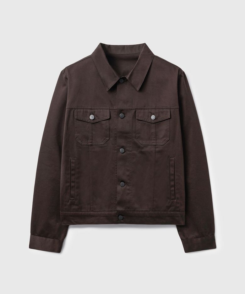 LUCA FINE COTTON TRUCKER JACKET (BROWN)