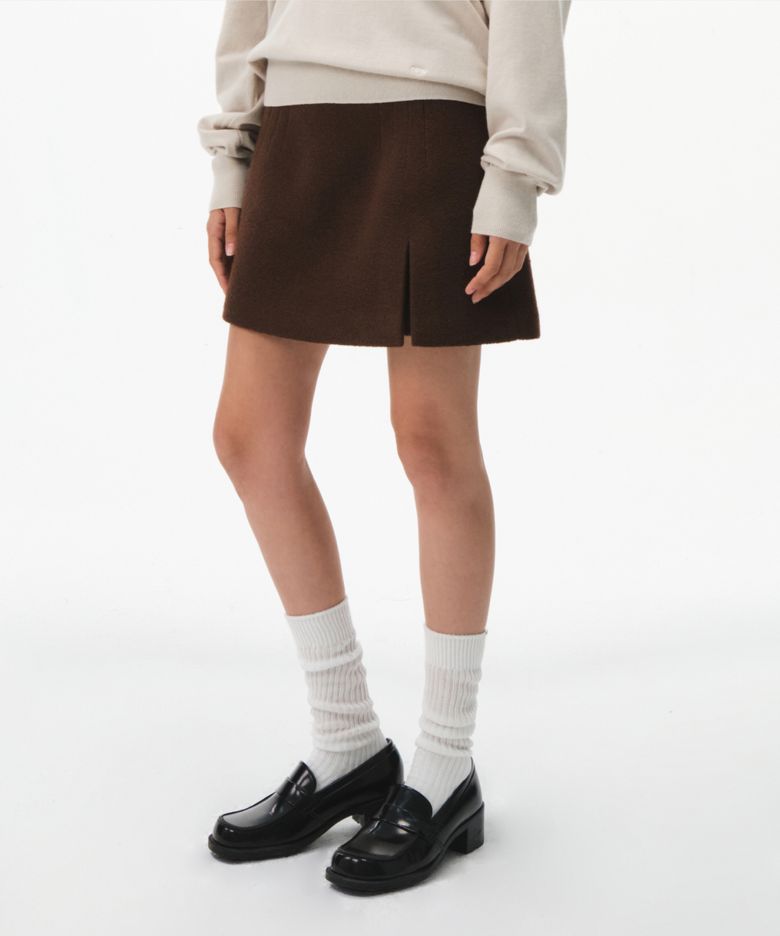 COLLINS TWEED SKIRT (BROWN)
