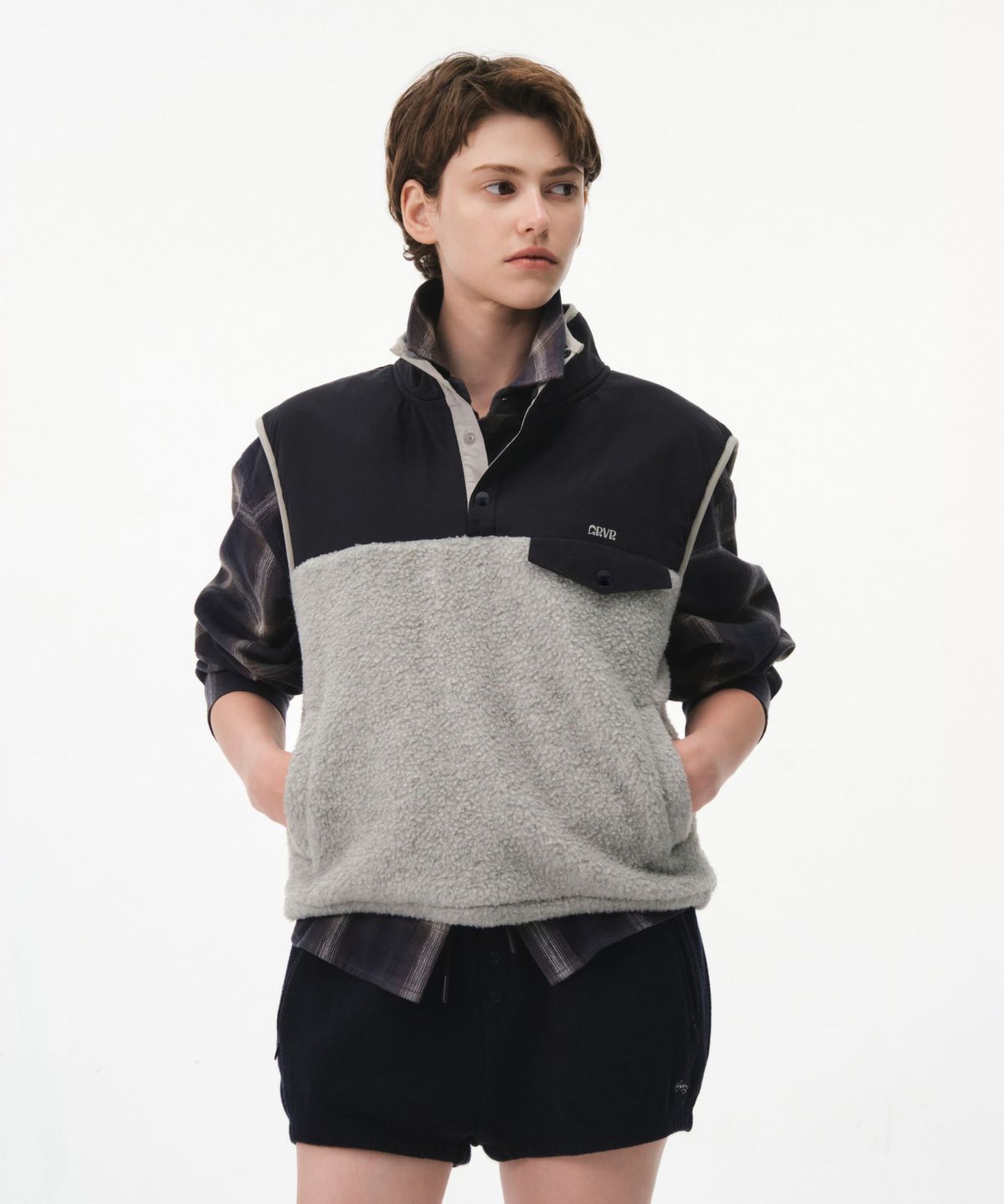 그로브(GROVE) LOU FLEECE VEST (LIGHT GRAY)