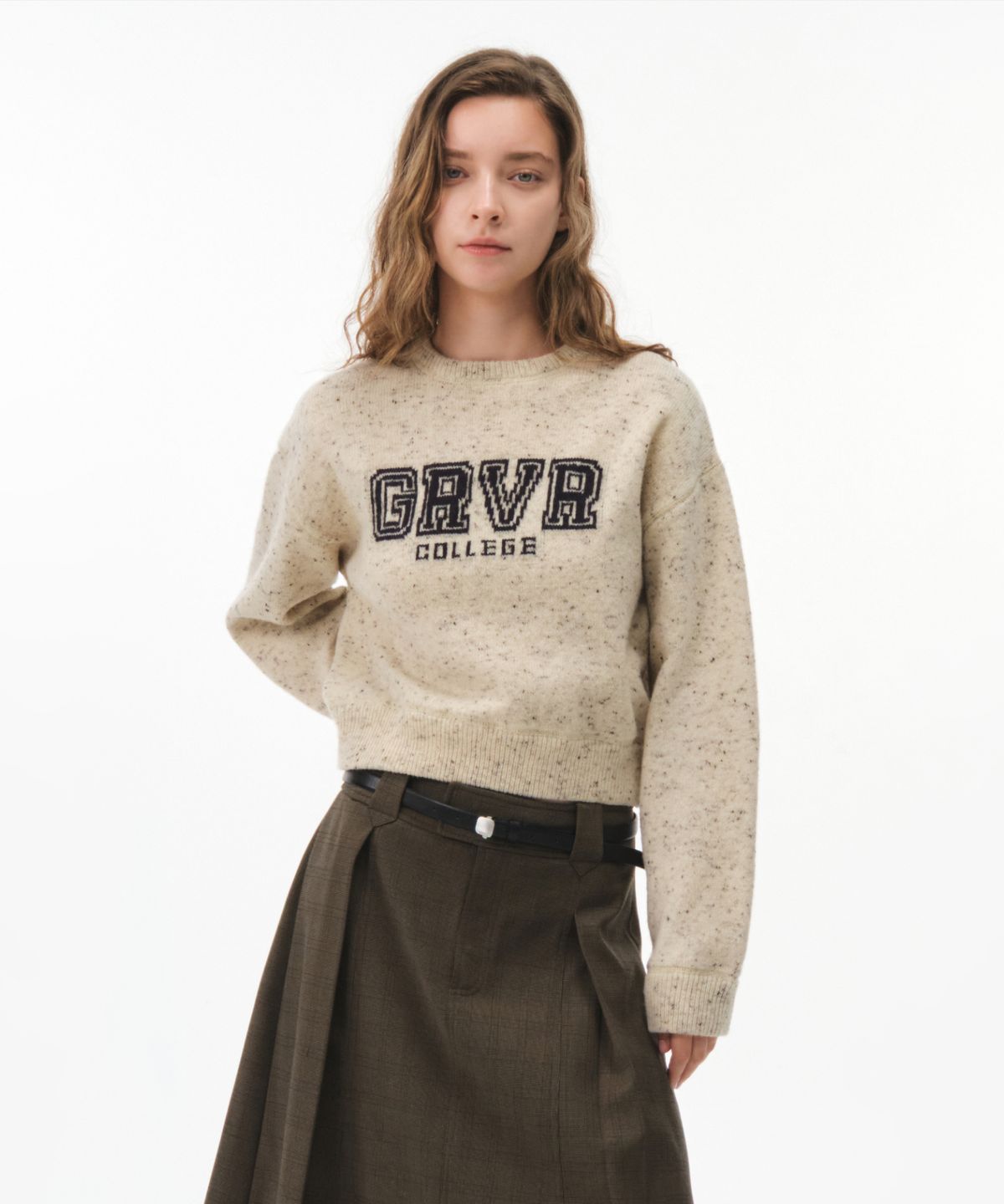 그로브(GROVE) GRVR COLLEGE KNIT (OATMEAL)