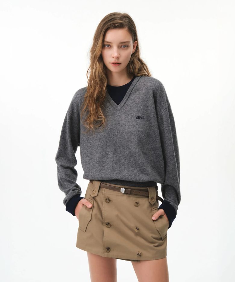 DEVORA LAYERED KNIT (MELANGE GRAY)