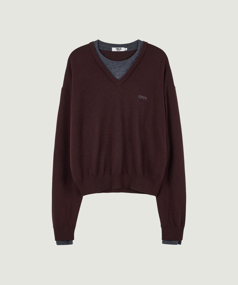 DEVORA LAYERED KNIT (BURGUNDY)