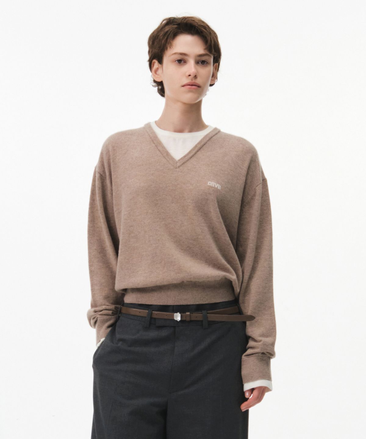 그로브(GROVE) DEVORA LAYERED KNIT (BEIGE)