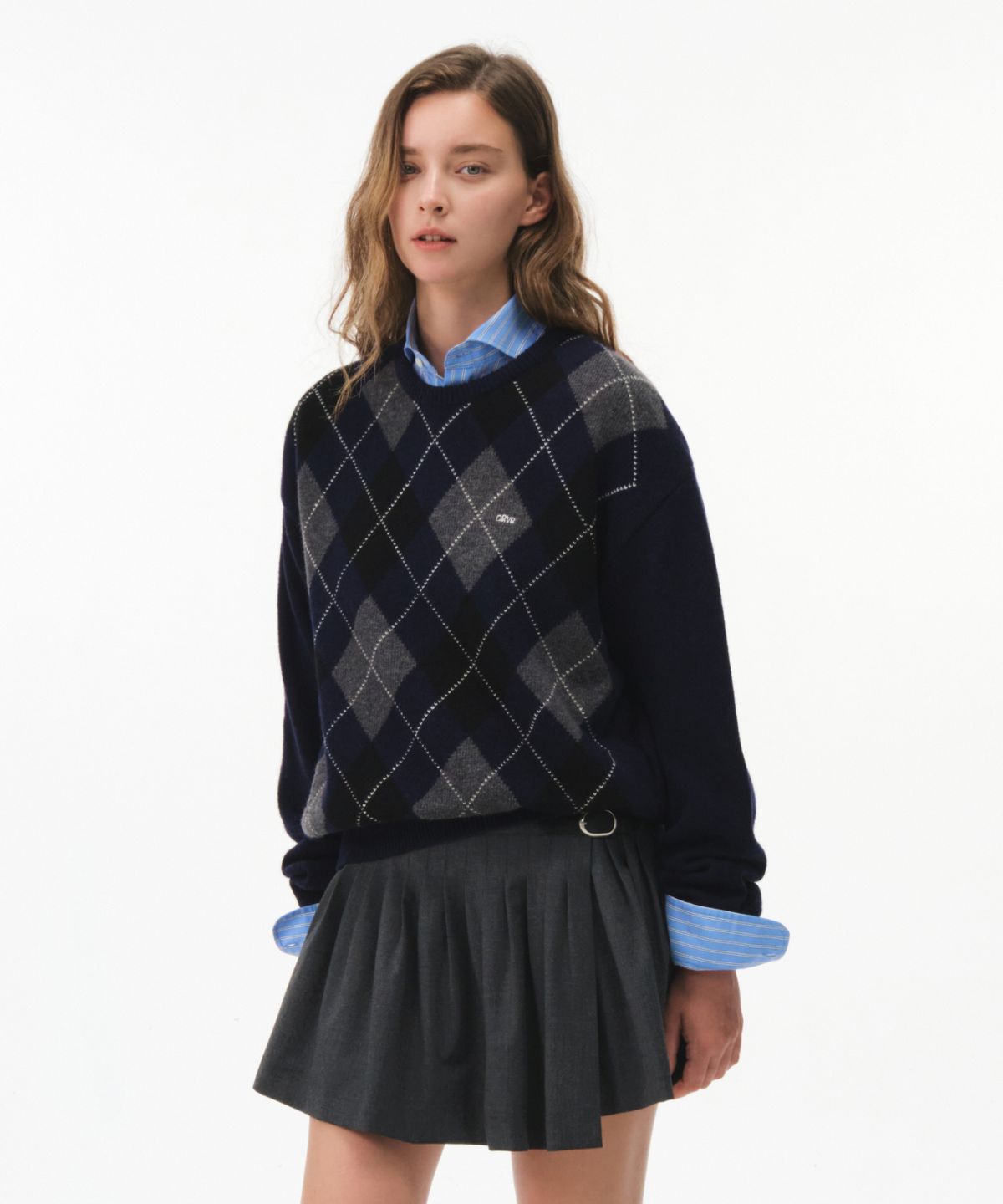 그로브(GROVE) ADELA ARGYLE KNIT (NAVY)