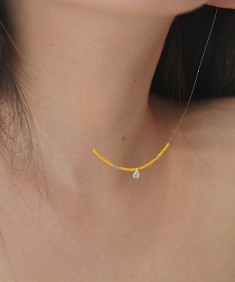 Nude Glass Bead Necklace 누드 글래스비드 목걸이