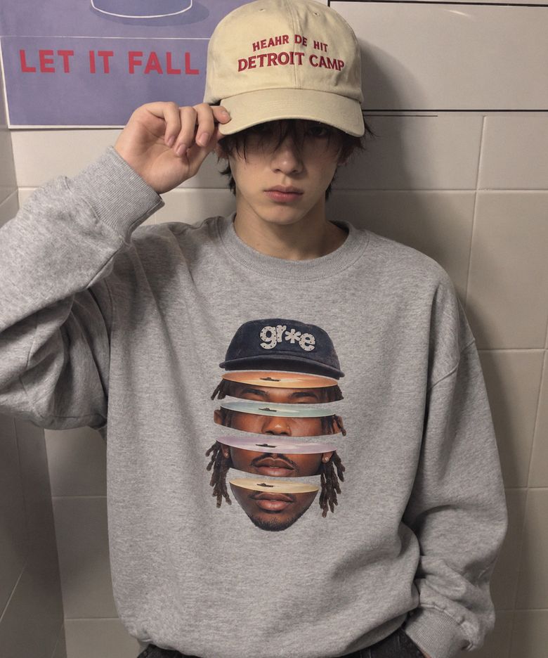 [ODNR UNISEX]Face Grae 맨투맨_Gray