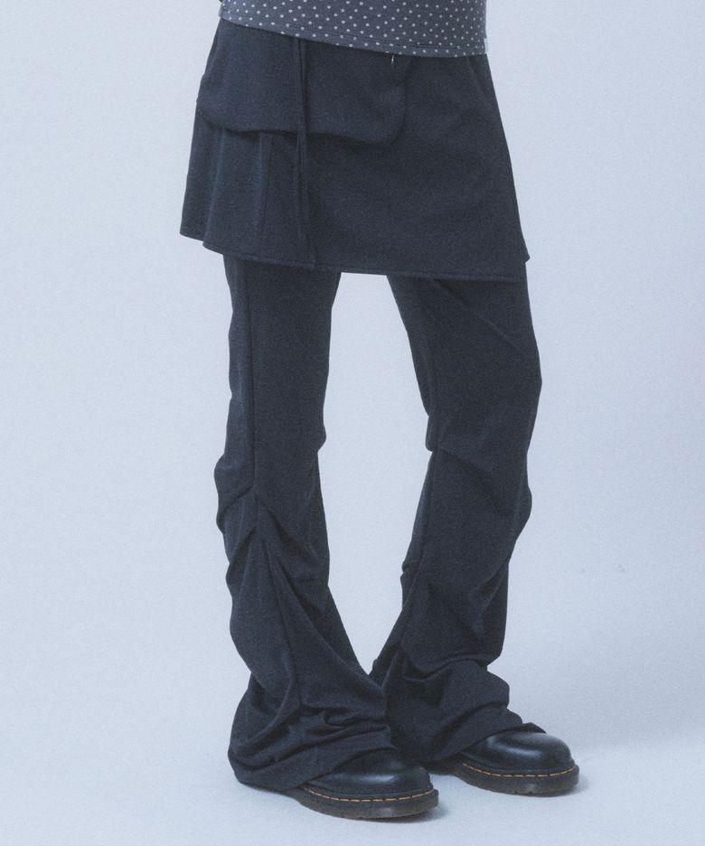 STRAPPY SKIRT PANTS [BLACK] WARM VER