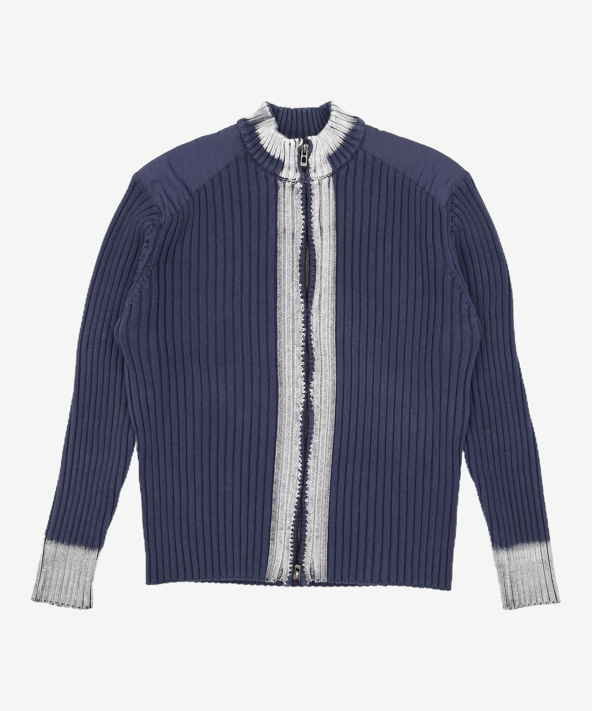 메종미네드(MAISON MINED) ROUGH WASHED HIGH NECK ZIP-UP CARDIGAN NAVY L