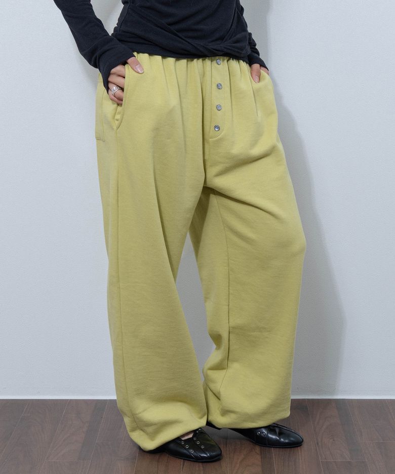 데일리 버튼 벌룬 스웻 조거 팬츠 올리브