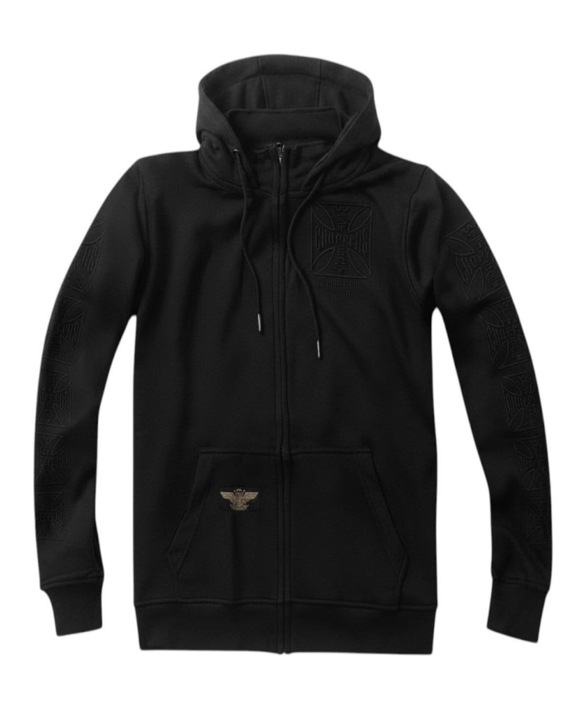 웨스트코스트챠퍼스(WEST COAST CHOPPERS) WCC DOMINATOR EMBROIDERED ZIP HOODY - BLACK