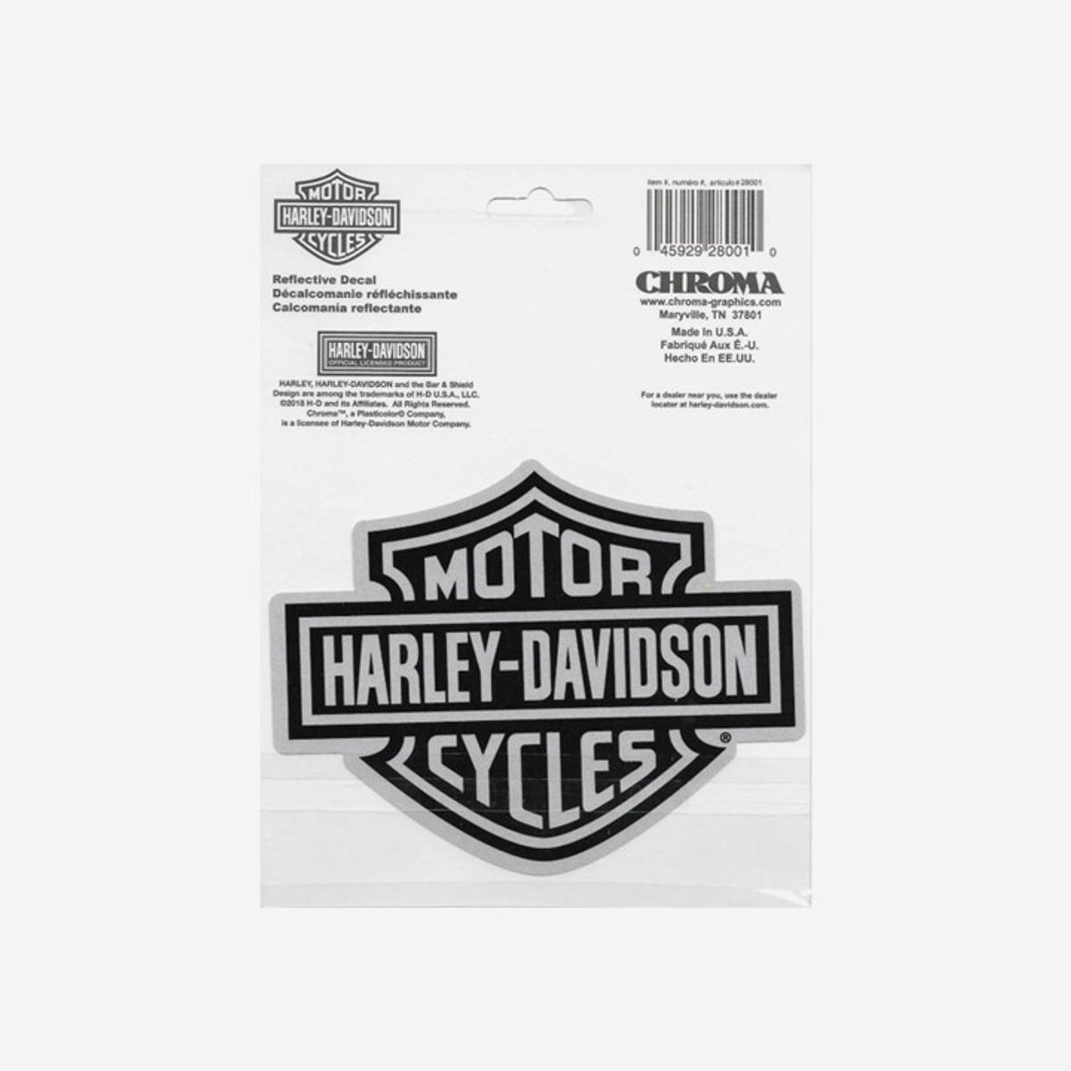 할리데이비슨(HARLEY-DAVIDSON) 리플렉티브 바앤실드 로고 데칼