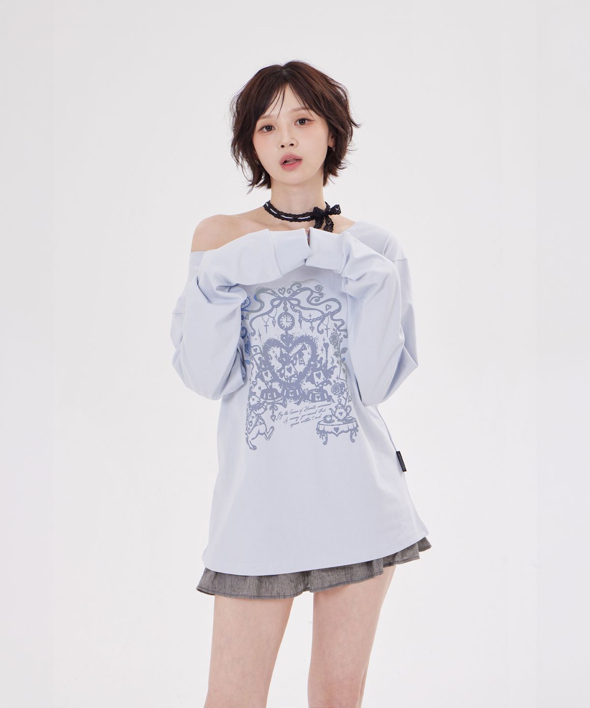 디스펑트(DYSFUNCT) WONDERLAND ONE SHOULDER(LIGHT BLUE)
