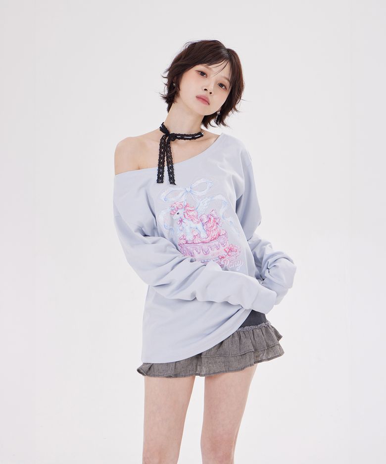 MY SWEET PONY ONE SHOULDER(LIGHT BLUE)