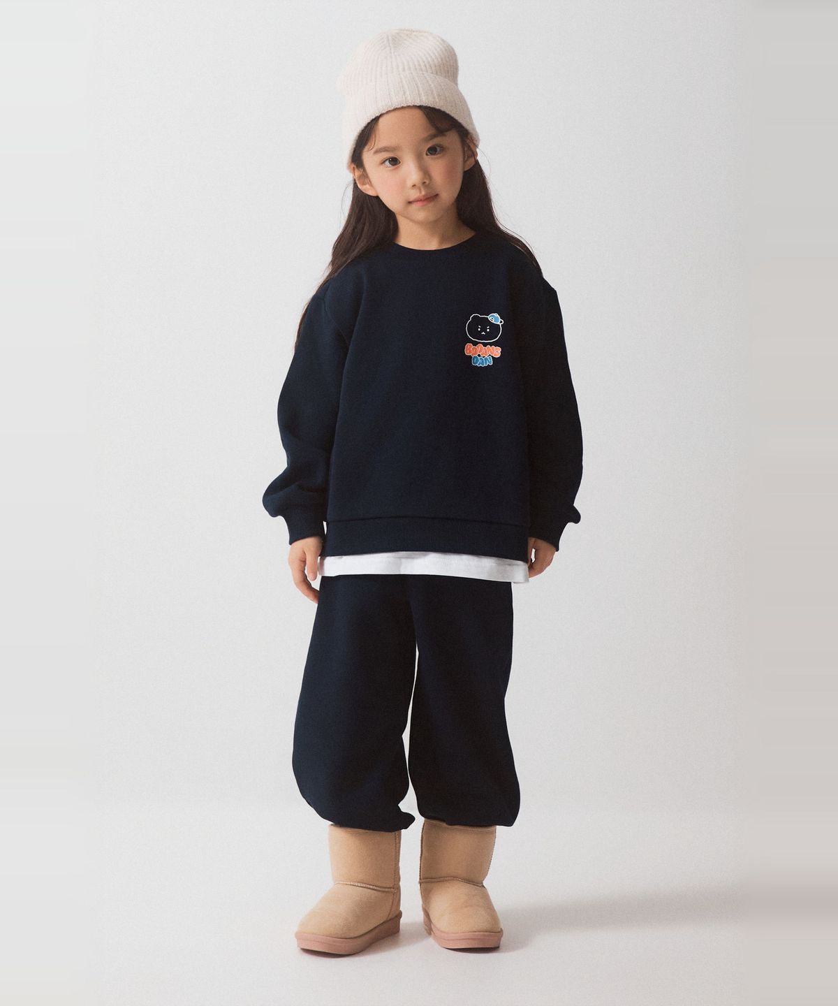 스파오 키즈(SPAO KIDS) [키즈] (망그러진곰) 상하세트 (기모)(Navy)_SPSMG4TKU3